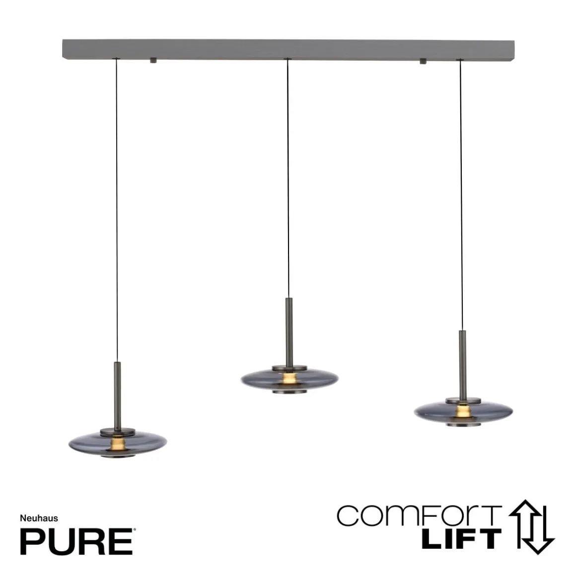Neuhaus PURE 3-flg LED Pendellampe Pure Vitrum