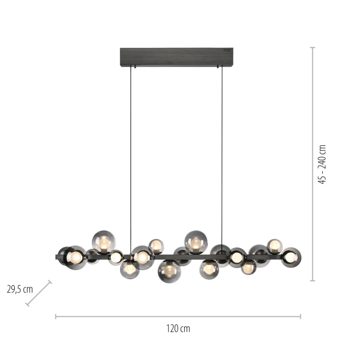 Neuhaus Pure 18-flg LED Pendelleuchte E-Popup Grau