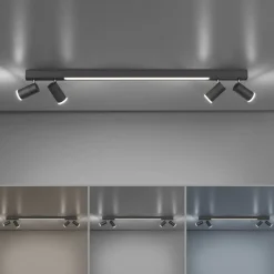 Neuhaus Pure 4-flg LED Spot Lines Anthrazit 120 x 19 cm