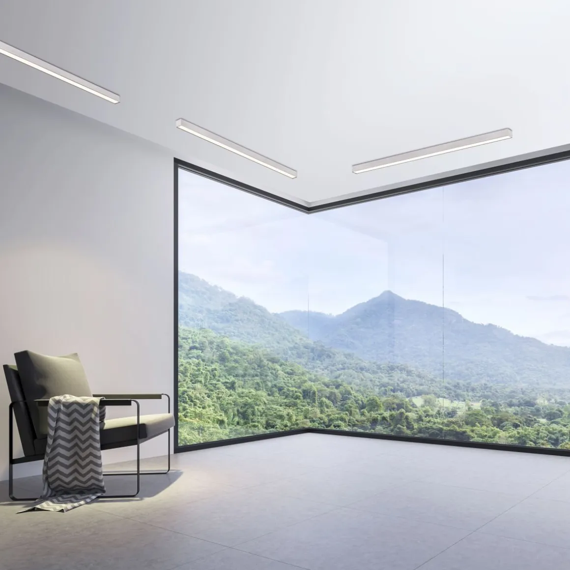 Neuhaus Pure LED Deckenlampe Lines Alu 110 x 3,8 cm