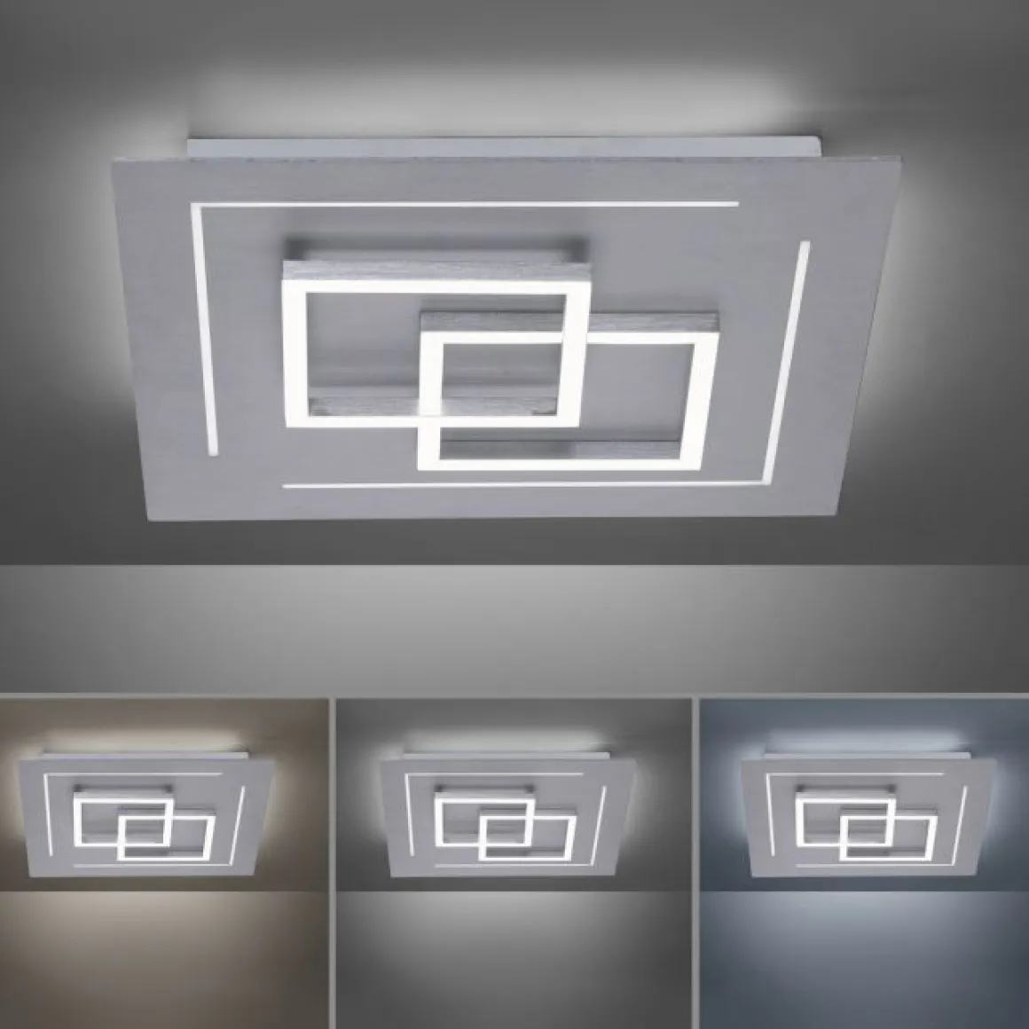 Neuhaus Q Deckenleuchte Q-Linea Aluminium 40 x 40 cm