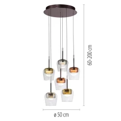 Neuhaus Q 6-flg LED Pendellampe Q-Kon