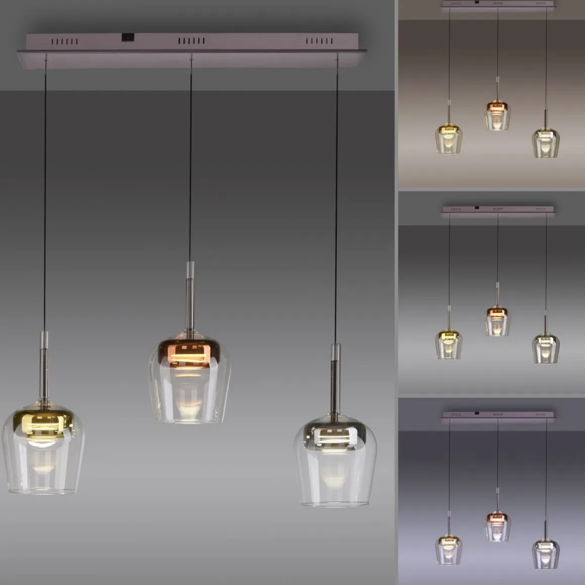 Neuhaus Q 3-flg LED Pendellampe Q-Kon 3flg