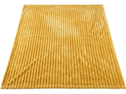OptiDream Flanell-Cord-Kuscheldecke Curry 150 x 200 cm
