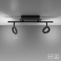Paul Neuhaus 2-flg LED Deckenleuchte Sileda Anthrazit