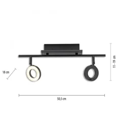 Paul Neuhaus 2-flg LED Deckenleuchte Sileda Anthrazit