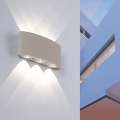 Paul Neuhaus 6-flg LED Wandlampe Carlo Sandfarben