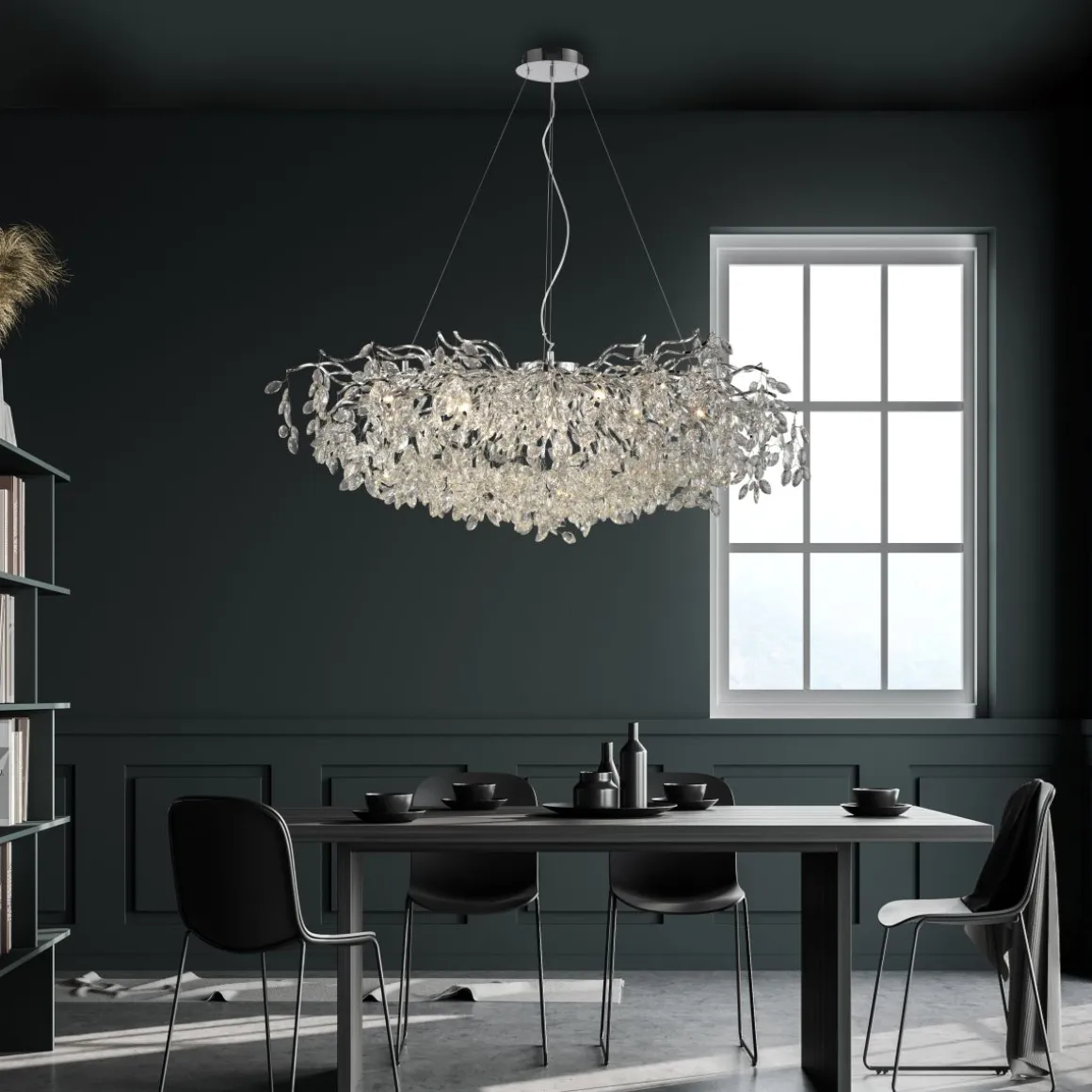 Paul Neuhaus 13-flg Pendellampe Ricicle Chrom