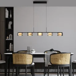 Paul Neuhaus 5-flg Pendellampe Rika Schwarz