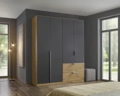 Rauch Drehtürenschrank Quadra-Spin Grau