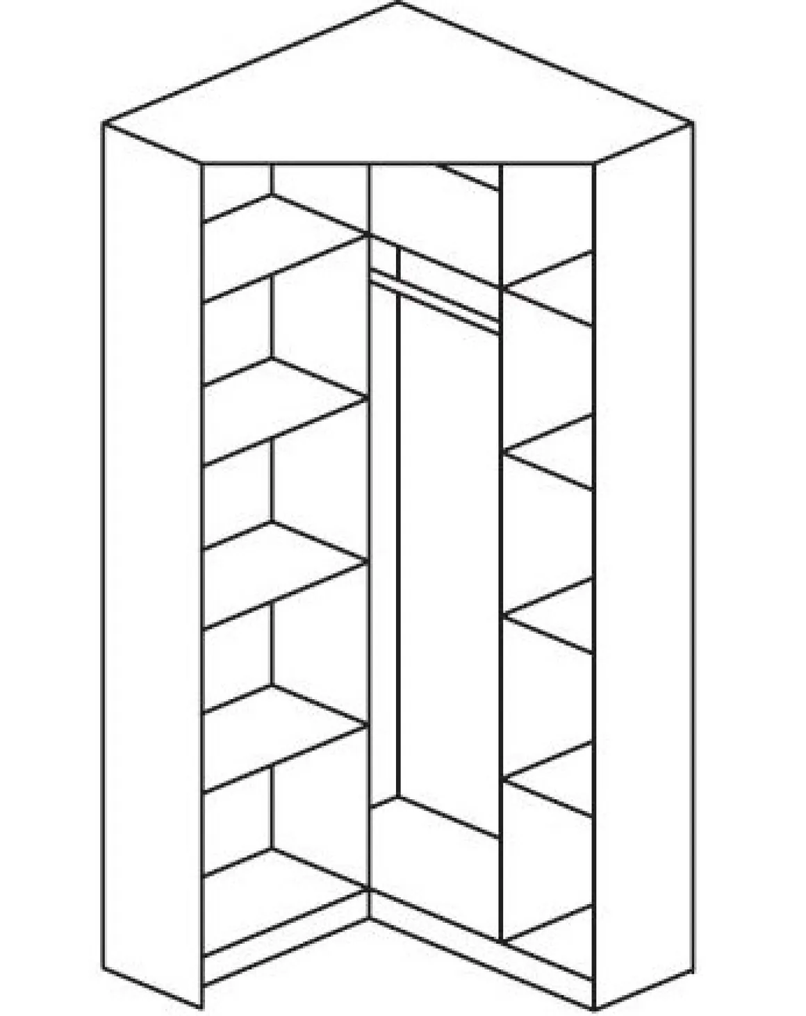 Rauch Eckschrank Celle Spiegel 2-Türig 117 x 197 cm