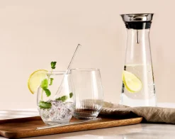 Ritzenhoff & Breker 8-tlg Partyset Spritz mit Trinkhalm Riffelglas