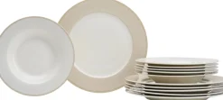 Ritzenhoff & Breker 12tlg. Tafelset Geo Beige-WeiĂ