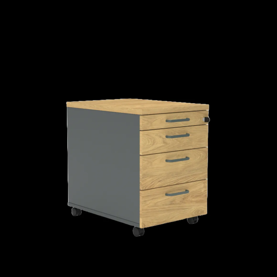 Rollcontainer E10 Hickory Grau