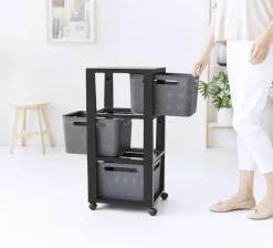 Rotho Brisen Rollcontainer mit 3 Schubladen Anthrazit