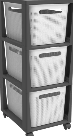 Rotho Brisen Rollcontainer mit 3 Schubladen Weiß