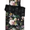Satin Bettwäsche Fleur Festive Black 135 x 200 cm
