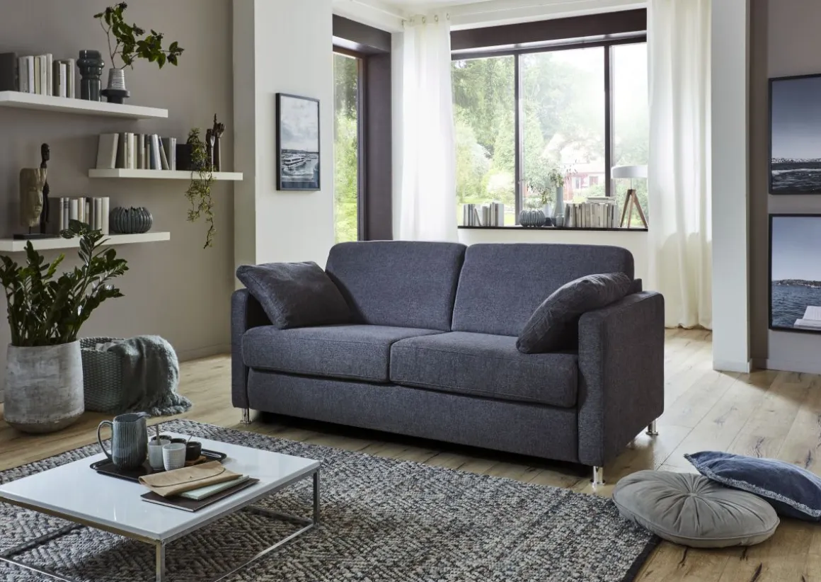Schlafsofa Boston Faltbett-System Anthrazit