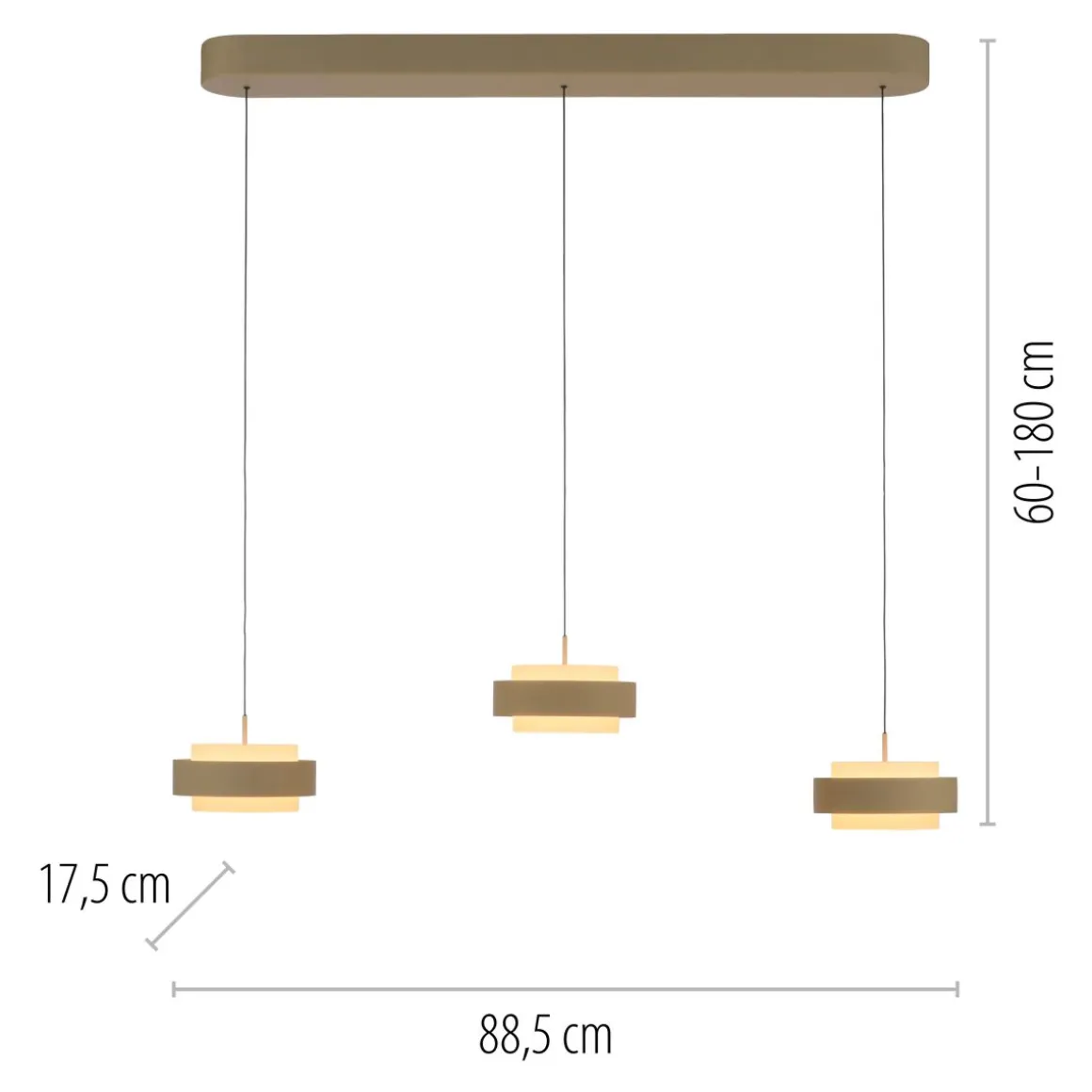 Schöner Wohnen 3-flg LED Pendellampe Elmo Sandbise