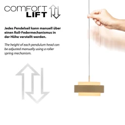 Schöner Wohnen 3-flg LED Pendellampe Elmo Sandbise