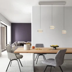 Schöner Wohnen 3-flg LED Pendellampe Elmo Sandbise
