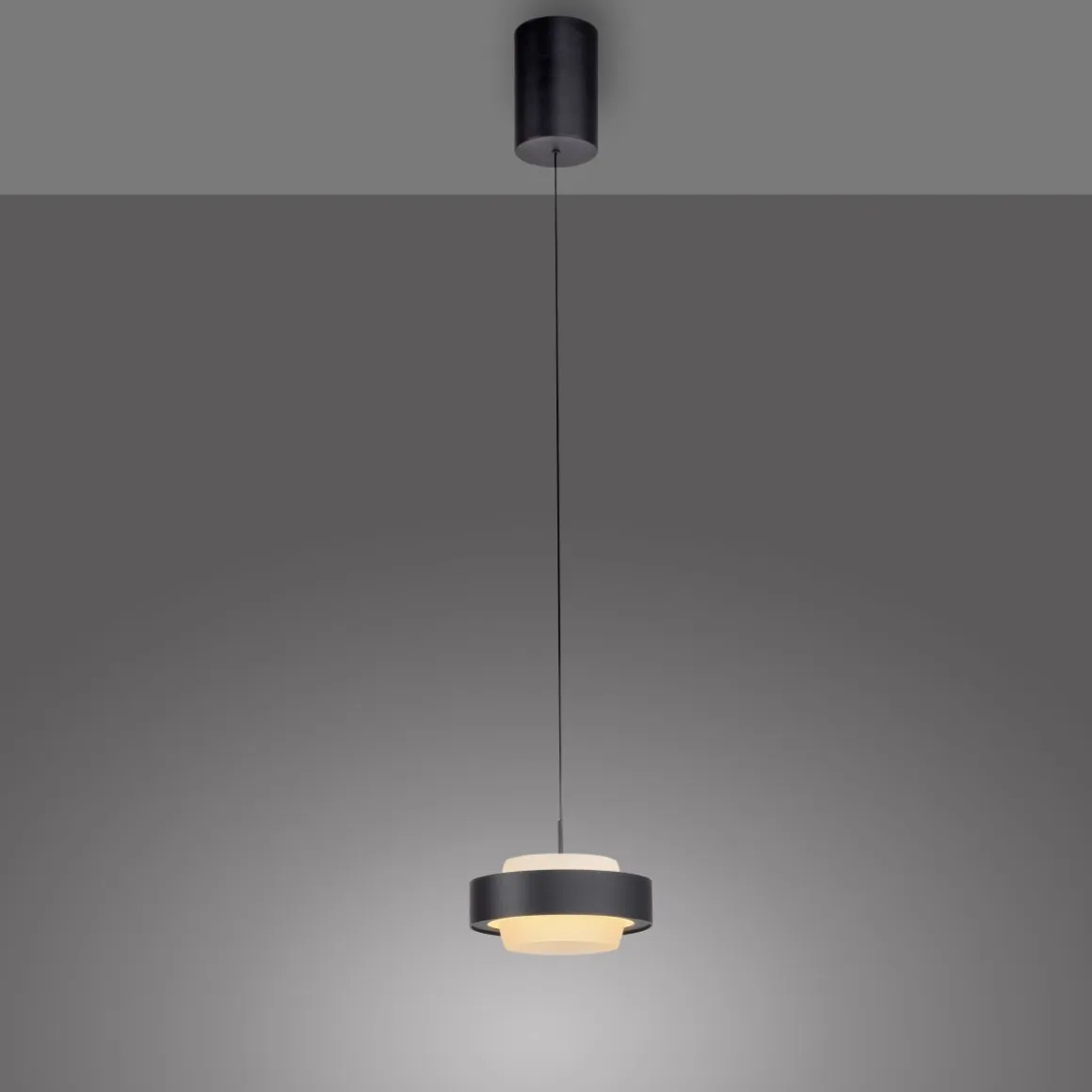 Schöner Wohnen 1flg LED Pendellampe Elmo Schwarz