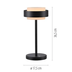 Schöner Wohnen 1flg LED Tischlampe Elmo Schwarz