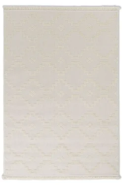 Schöner Wohnen Webteppich Summer Quadrate creme 80 x 150 cm