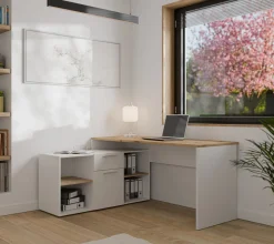 Schreibtisch Contra Costa Eicheoptik Weiß