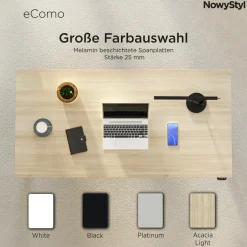 Schreibtisch eComo Platin Weiß 120 x 60 cm