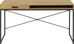 Schreibtisch Seaford mit Schublade Eiche 140 x 58 cm