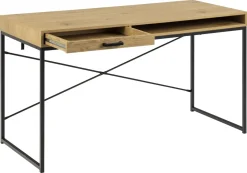 Schreibtisch Seaford mit Schublade Eiche 140 x 58 cm