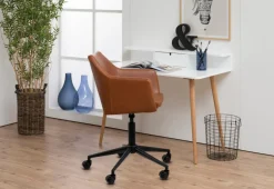 Schreibtischstuhl Nora Lederoptik Braun