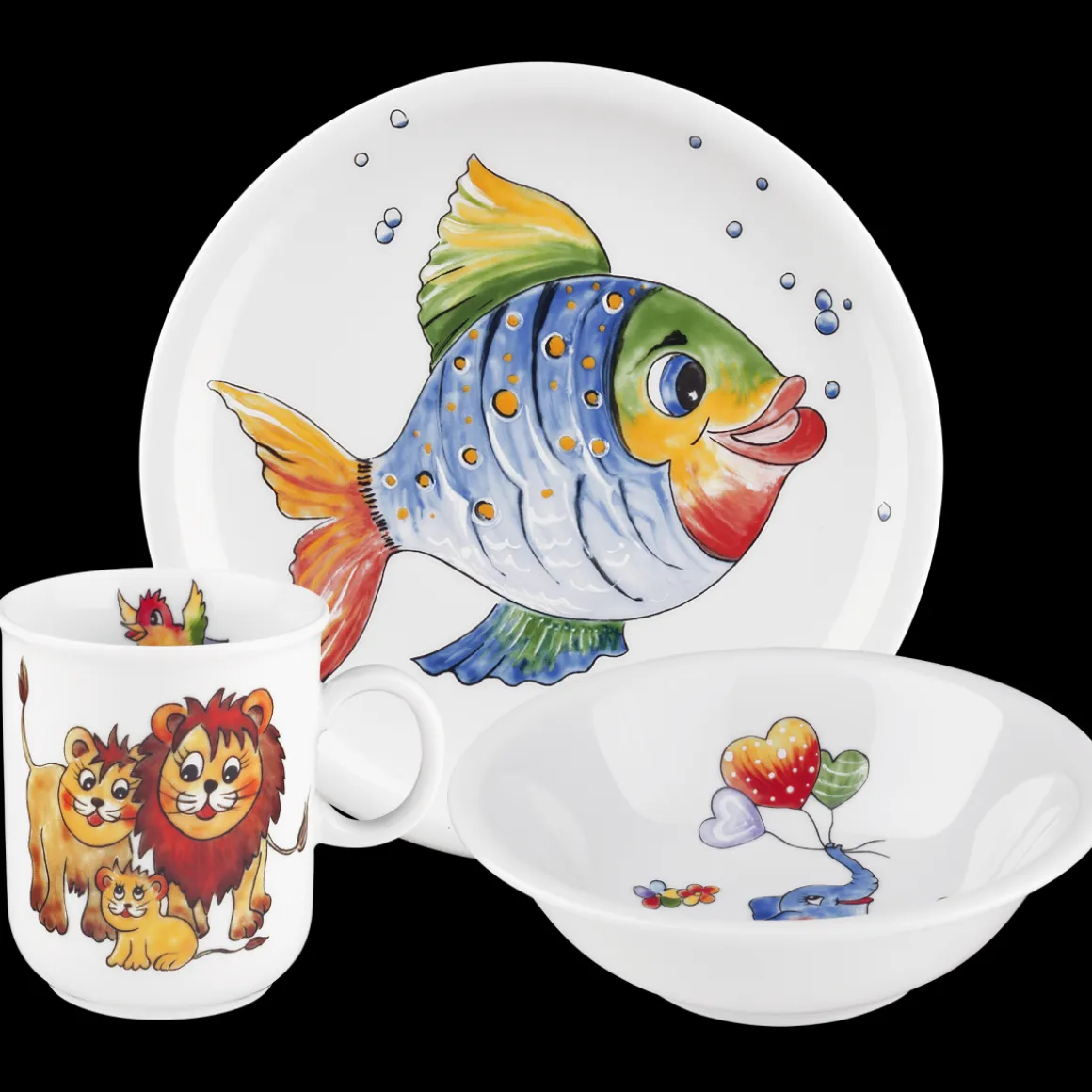 Seltmann Weiden 3-tlg Kinder Teller-Set Bunte Tierwelt