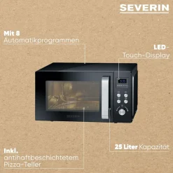 Severin Mikrowelle mit Grill- und Heißluftfunktion 900W