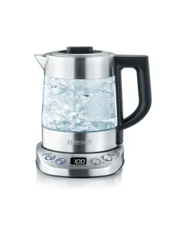 Severin Wasserkocher Deluxe Mini Glas Edelstahl 1 L