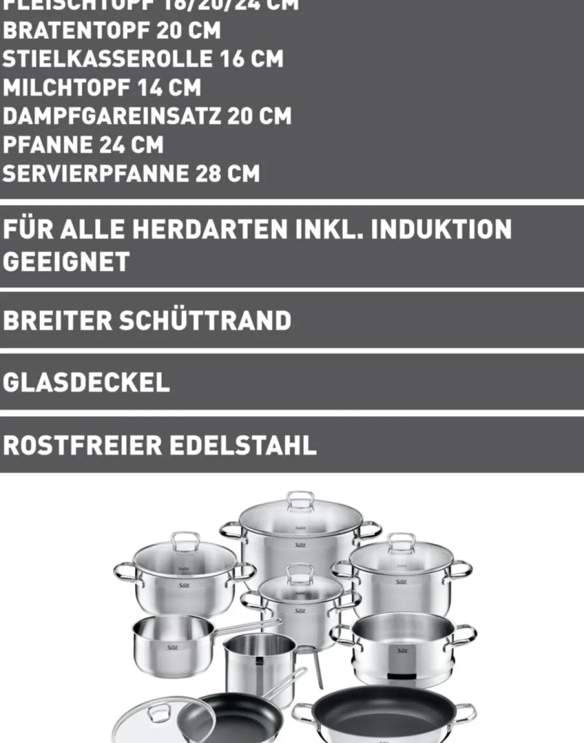 Silit 10-tlg Topf-Set Toskana