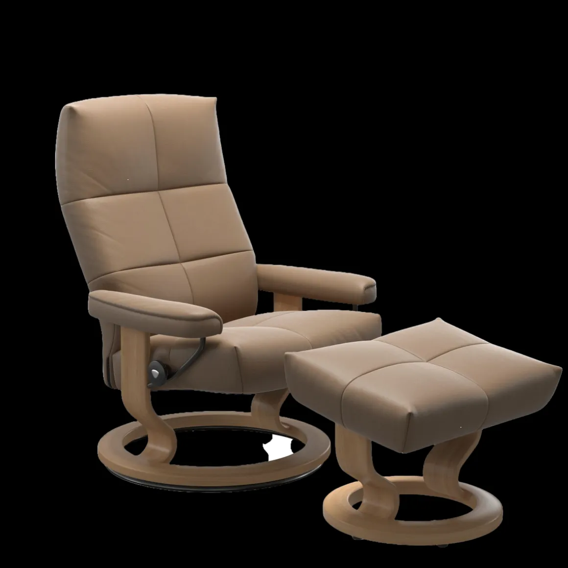 Stressless Sessel David M Classic mit Hocker Almond