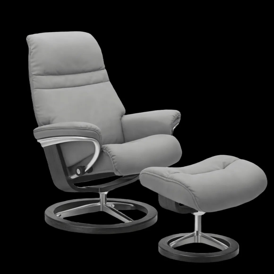 Stressless Sessel Sunrise Signature mit Hocker Grau