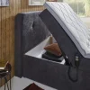 Sun Garden Boxspringbett Gabriola mit Bettkasten Grau 180x200 cm