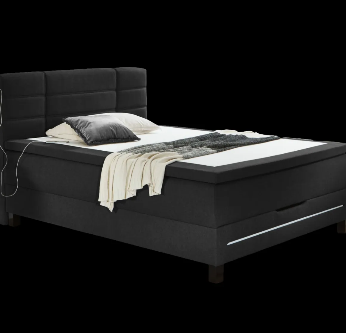 Sun Garden Boxspringbett Jefferson mit Bettkasten 140 x 200 cm