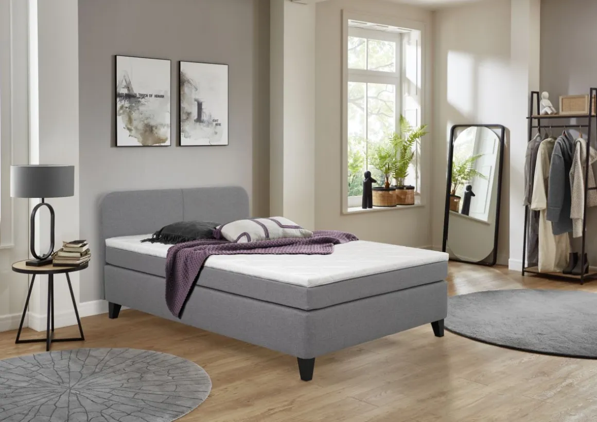 Sun Garden Boxspringbett Joliet Grau 140 x 200 cm