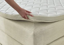 Sun Garden Boxspringbett Kurt mit Bettkasten Cord Natur 120 x 200 cm