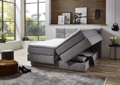 Sun Garden Boxspringbett Portage mit Bettkasten Silber 180 x 200 cm
