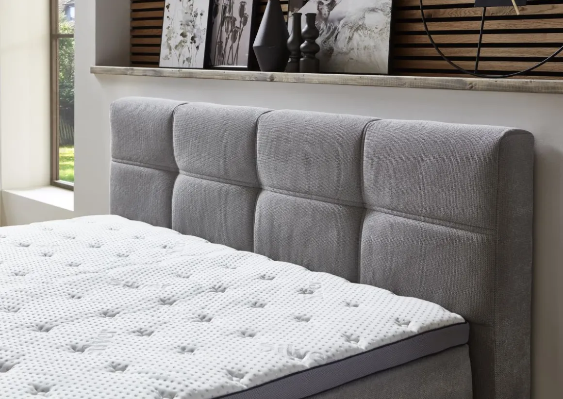 Sun Garden Boxspringbett Portage mit Bettkasten Silber 180 x 200 cm