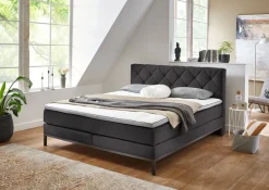 Sun Garden Boxspringbett Rockaway Anthrazit 140 x 200 cm
