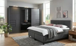 Sun Garden Boxspringbett Surrey Anthrazit 140 x 200 cm