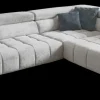 Systempolster Ecksofa 23009 Silber mit Funktionen