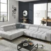 Systempolster Ecksofa 23009 Silber mit Funktionen
