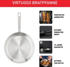 Tefal Edelstahl Pfanne Virtuoso unbeschichtet Ø 28 cm